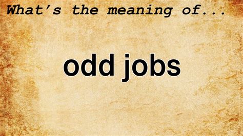 odd jobs definition